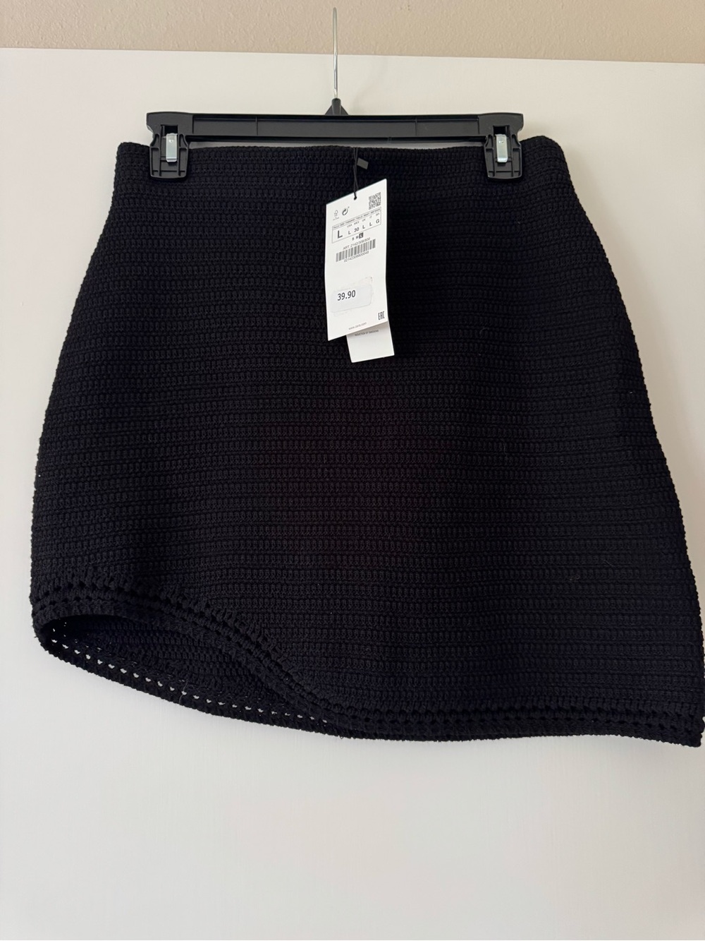 Zara Black Crochet Mini Skirt
